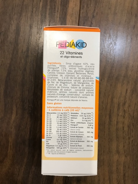 Siro 22 vitamin tổng hợp và khoáng chất Pediakid 125ml của Pháp (hàng xách tay)