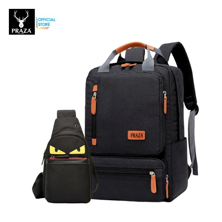 Combo Túi Đeo Chéo Unisex Thời Trang Và Balo Laptop Nam Nữ Có Nhiều Ngăn Praza - BL182DC106