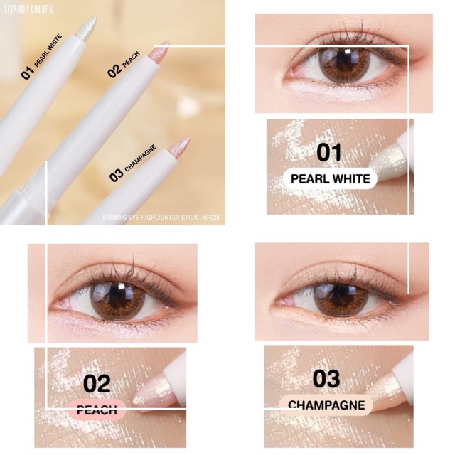 Bút nhũ mắt, bắt sáng, kẻ bọng mắt Sivanna Shining Eye Highlighter Stick HF928 Thái Lan