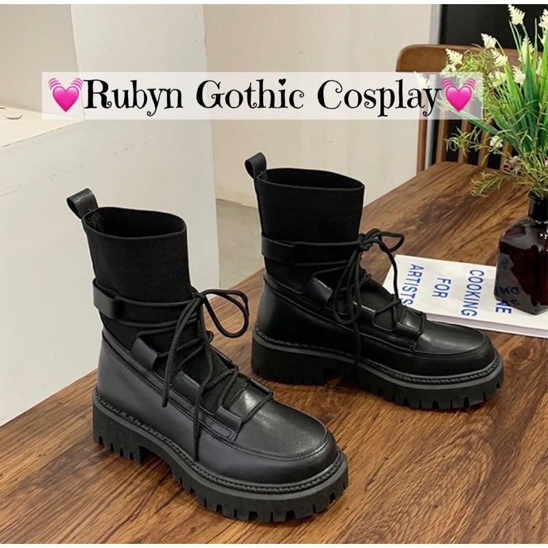 [Sẵn]  Giày Boots Chiến Binh cổ cao buộc dây cá tính mẫu mới 2021 ( Size 35 - 40 )