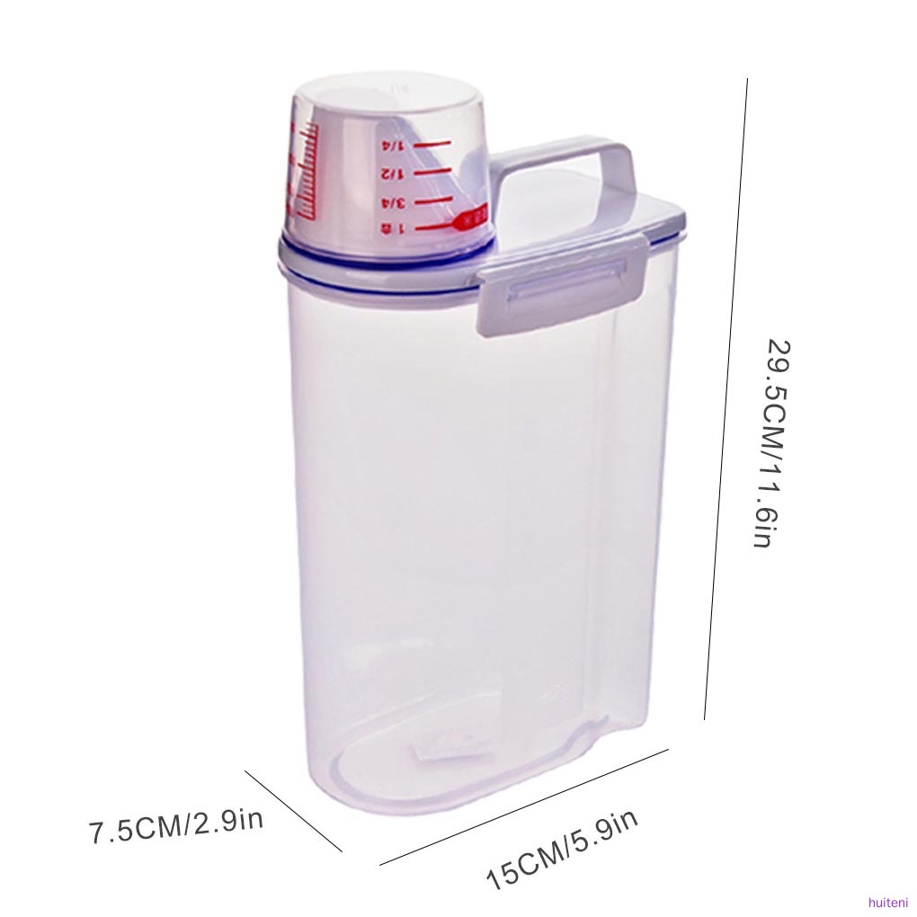 Hộp Đựng Gạo / Bột / Thực Phẩm Chống Ẩm Kèm Cốc Đo Lường Tiện Dụng Cho Nhà Bếp