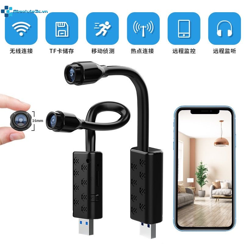 Giám sát Máy Ảnh Với Wifi Mini Camera IP Full HD 1080P USB P2P CCTV SD Thẻ Lưu Trữ Đám Mây Thông Minh Con Người phát hiện VVV