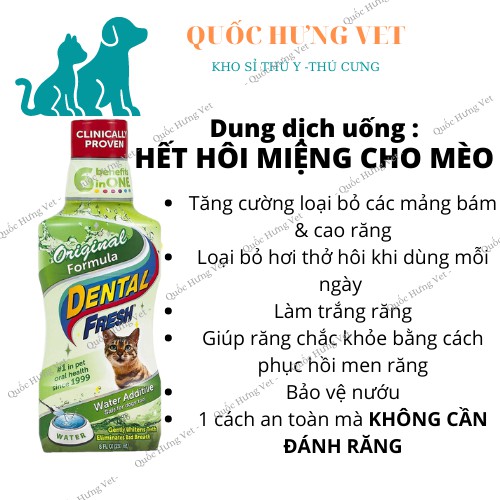 Dung dịch Dental Fresh hết hôi miệng cho mèo - 237mL