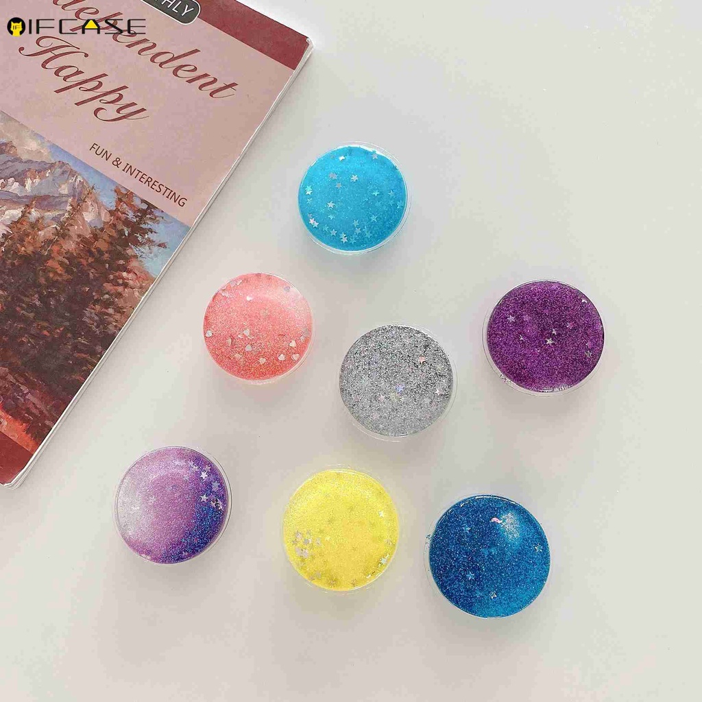 Ốp điện thoại trong suốt lấp lánh có giá đỡ hoạt hình gấu dễ thương