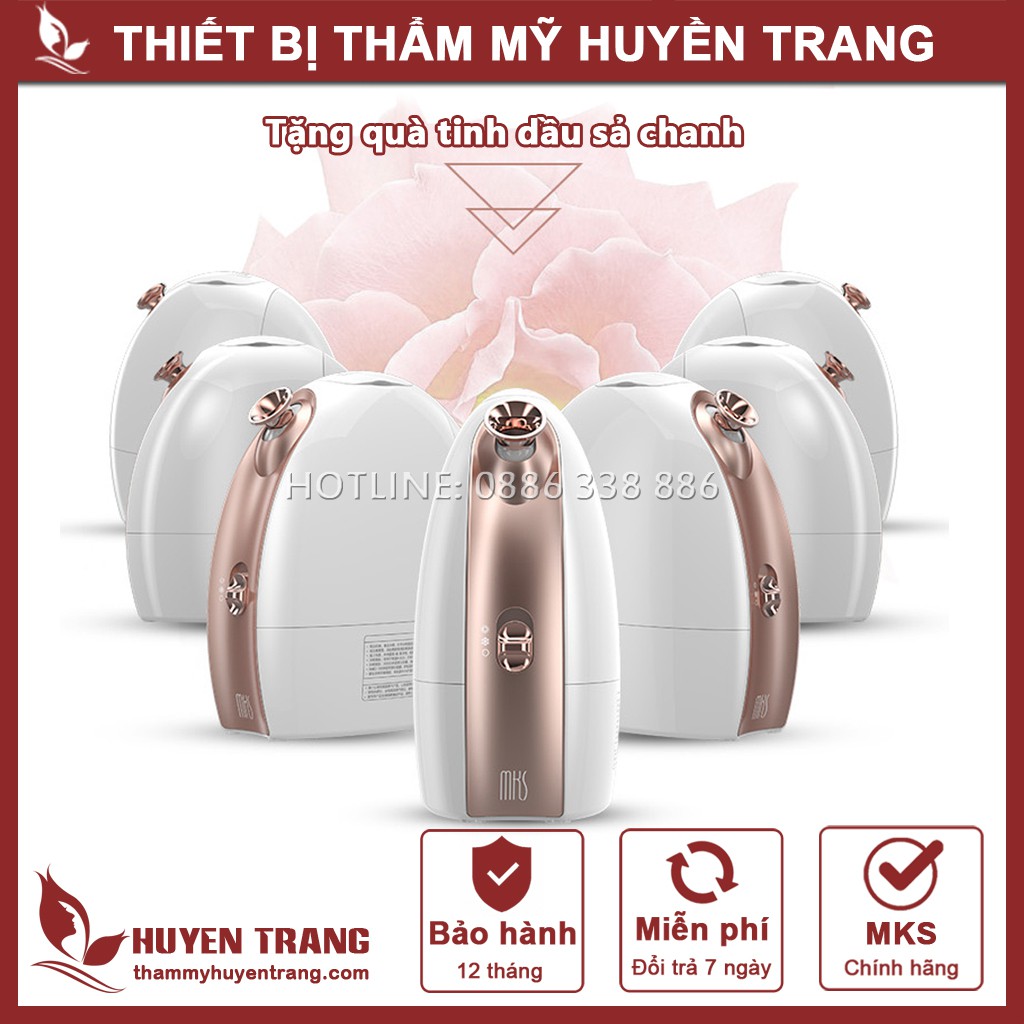 Máy Xông Hơi Mặt Nóng Lạnh Cao Cấp MKS 8388 Có Ngăn Chứa Thảo Dược [Tặng Kèm Tinh Dầu] Thiết Bị Y Tế Huyền Trang