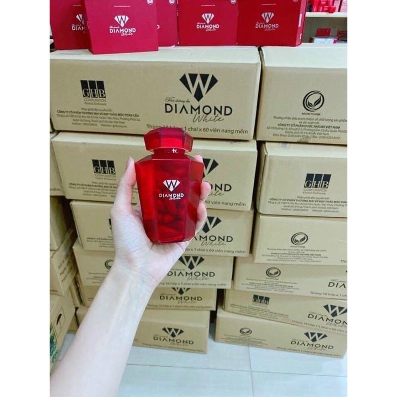 Combo 3 hop Diamond white viên uống trắng da Ngọc trinh ( tem cào chính hãng cty 100%)tặng kèm 2 chai collagen | BigBuy360 - bigbuy360.vn