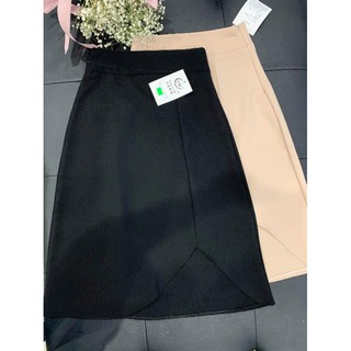 Chân váy midi vạt xẻ cách điệu