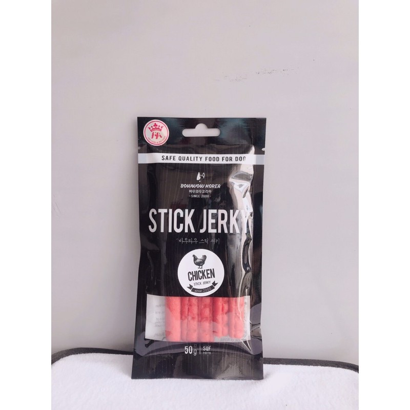 Bánh Thưởng cho Chó Bowwow STICK JERKY Túi 5 Que Gói 50Gr|