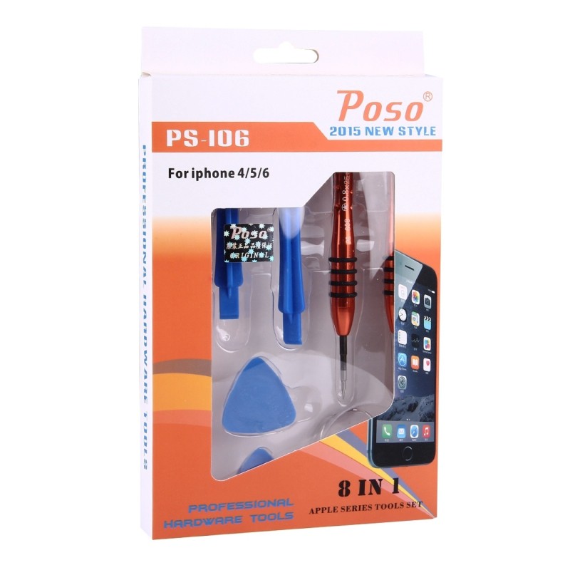 Bộ vít mở iphone 4/5/6 Poso PS-106 (Đen) POSO PSI06