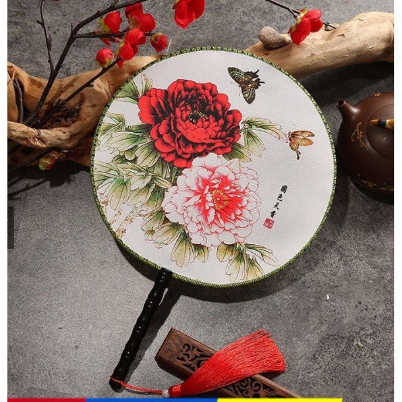 Quạt tròn cổ trang chị hằng nga cho bé chụp hình trung thu