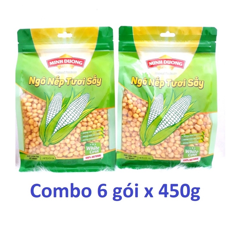 Combo 6 Gói x 450g Ngô Nếp Tươi Sấy Minh Dương