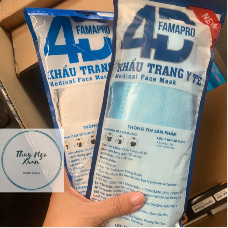 [Thùng 300cái] Khẩu Trang Y Tế 4D KF94 NAM ANH FAMAPRO Kháng Khuẩn, Chống Bụi Mịn, Siêu Mềm Mượt