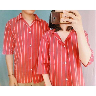 Sơ mi lụa đỏ 1 vạch