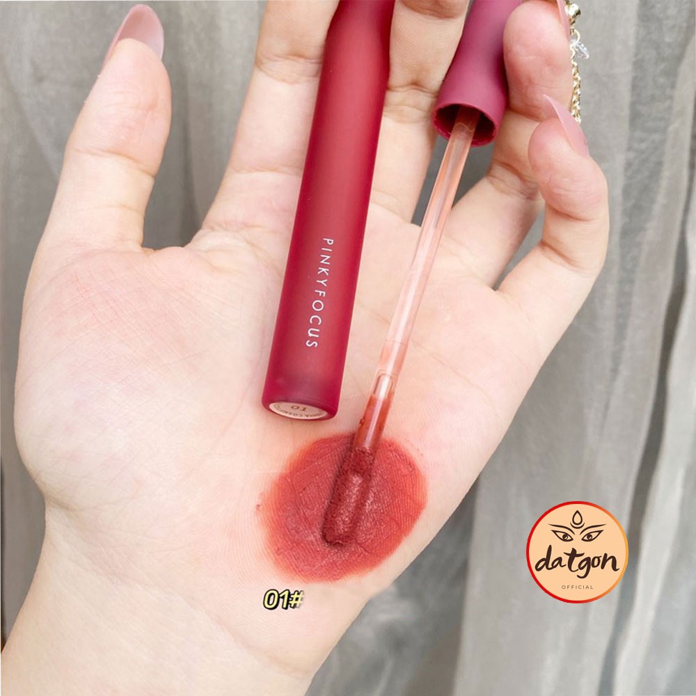 Son kem lì Fruit Lip Gloss, son nội địa PINKYFOCUS mềm mịn, bền màu, lâu trôi trong nước 2021