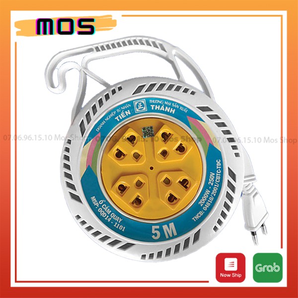 Ổ cắm quay 4 lỗ ⚡⚡1 đổi 1⚡⚡2000W 5m/10m Tiến Thành-Mos Shop