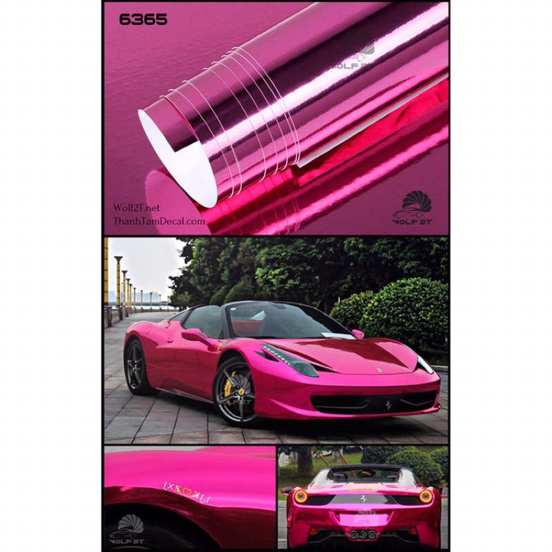 Decal Chorme Hồng Cao Cấp Siêu Bóng