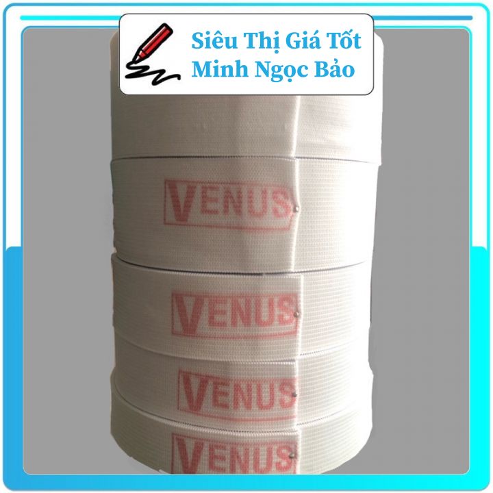 Chun Cạp Quần Chính Hãng VENUS Trắng Đen Từ 1,5F - 5F - Cuộn 10m Co Dãn Tốt, Hàng Chất Lượng Cao