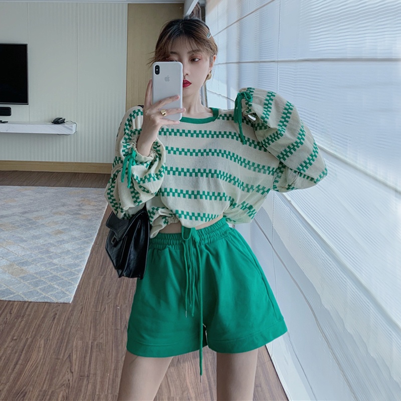 Áo dệt kim ZHELIHANGFEI tay dài kiểu phồng thời trang trẻ trung dành cho nữ