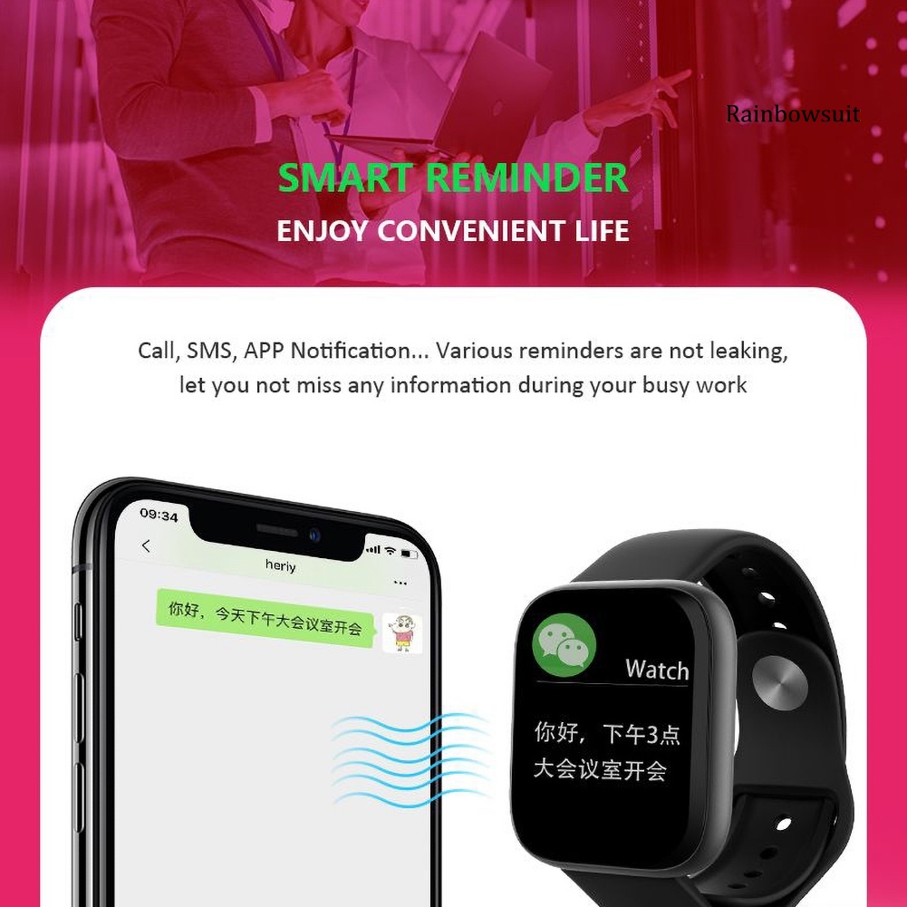 Đồng Hồ Đeo Tay Thông Minh Rb- W6 Bluetooth 4.0 Chống Nước Theo Dõi Nhịp Tim