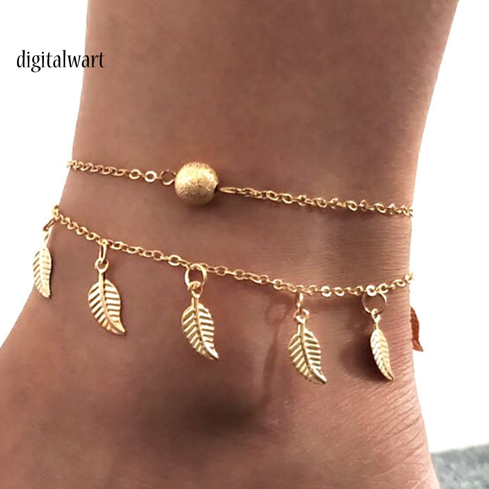 Lắc Chân Hợp Kim Hình Chiếc Lá Xinh Xắn Cho Nữ