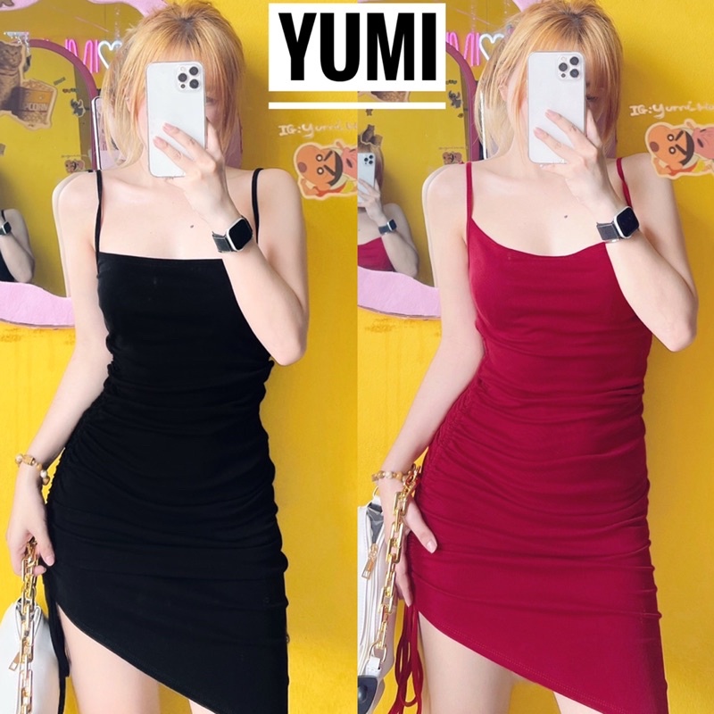 (ẢNH THẬT) Đầm Ôm Body 2 Dây Rút Siêu Sexy YUMI BÁN SỈ