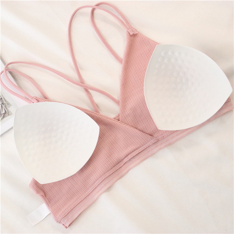 Áo ngực bra nữ len tăm 4 dây thể thao nâng ngực -  Áo lót bralette tập gym coton mềm không gọng mút mỏng - Đồ lót nữ Y17