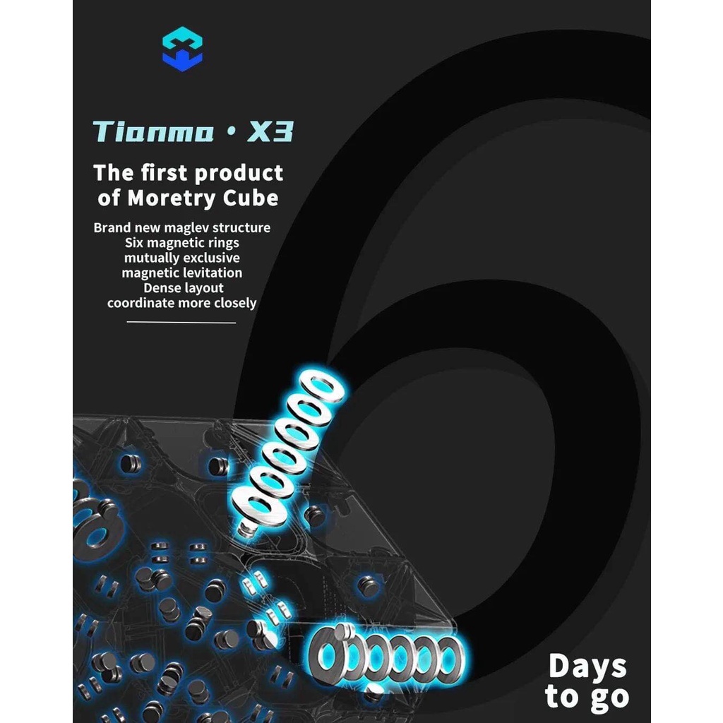 Rubik MoreTry TianMa X3 3x3 Rubik 3 Tầng Khối Lập Phương 3x3x3 Có Nam Châm Đồ Chơi Trí Tuệ