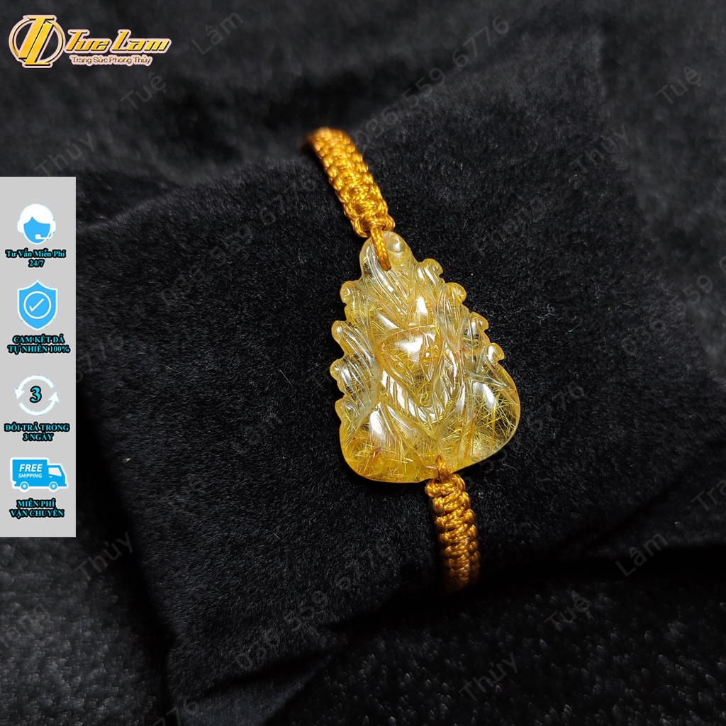 Vòng tay dây chỉ may mắn bện mặt hồ ly chúa tình duyên màu tóc vàng hợp mệnh kim, thổ - Tuệ Lâm