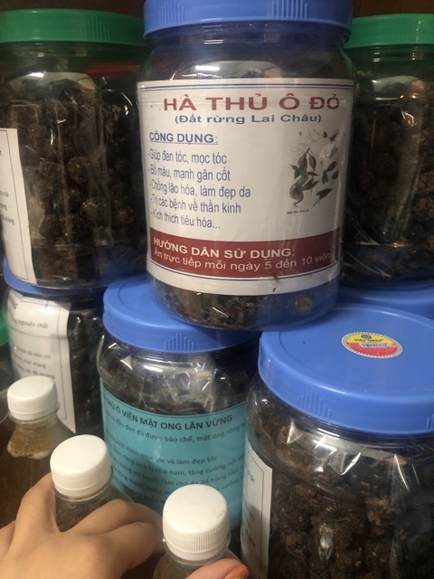 1KG VIÊN HÀ THỦ Ô Đỏ LĂN MẬT ONG Mè Đen nhà làm