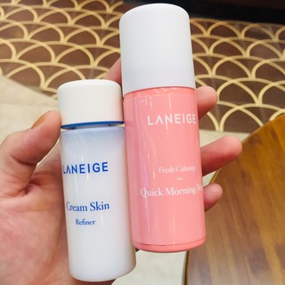 Combo Laneige Toner Cream 50ml và mặt nạ bọt buổi sáng Fresh calming 30g