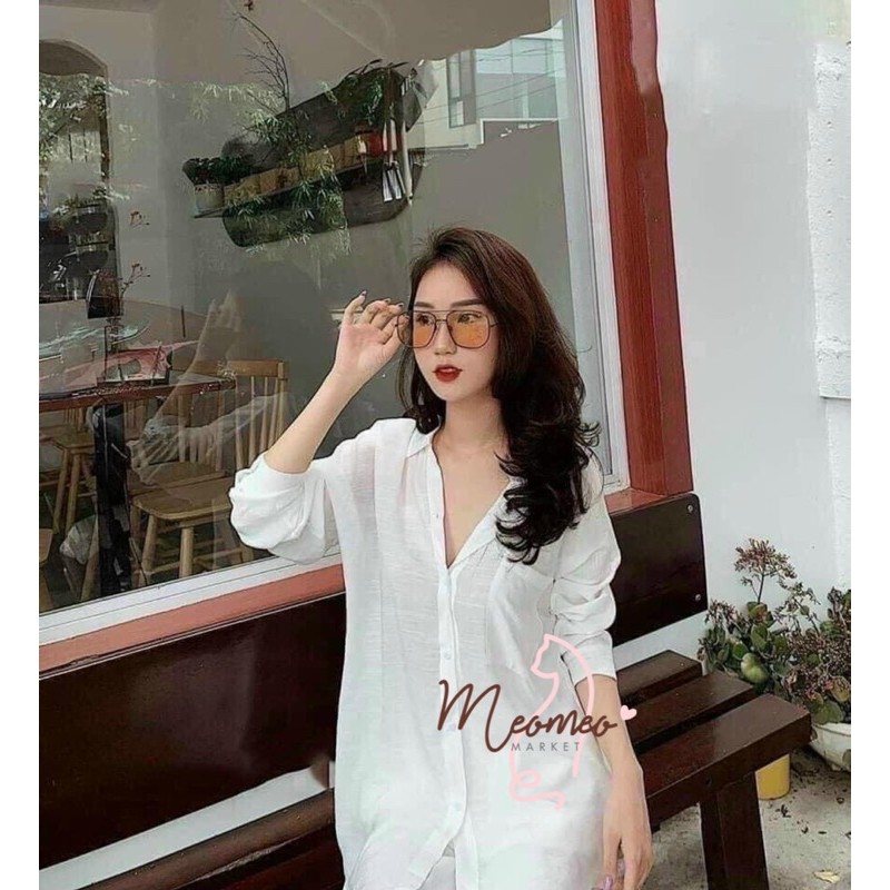 Áo sơ mi nữ trắng dài tay - áo sơmi nữ trắng trơn dáng basic hàng chuẩn VNXK xịn Full 3 size | BigBuy360 - bigbuy360.vn