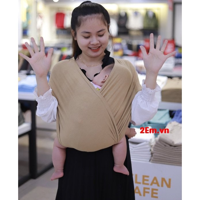 Địu vải sling cho em bé chỉnh size - 0-24 tháng Địu Em Bé mềm mại, thoáng khí, co giãn, trợ thủ cho đôi tay của mẹ