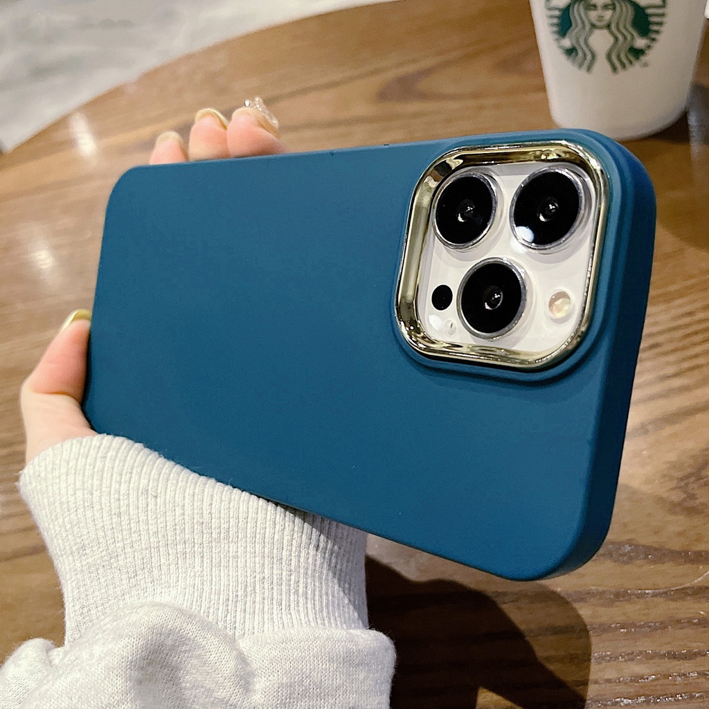Ốp Điện Thoại Silicon Dẻo Chống Sốc Có Vòng Nhẫn Mạ Màu Sang Trọng Cho iPhone 13 12 11 Pro Max XR XS X 7 8 Plus 12 Pro 13 Pro Max