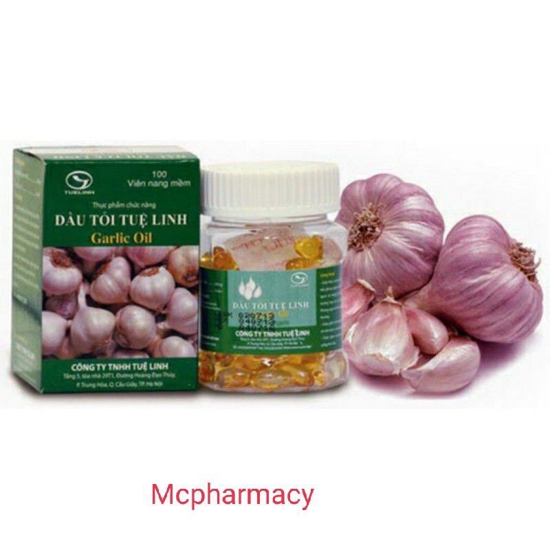 DẦU TỎI TUỆ LINH HỘP 100 VIÊN HỖ TRỢ CẢI THIỆN TÌNH TRẠNG CẢM CÚM VIÊM HỌNG