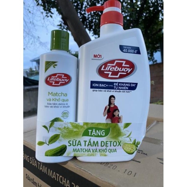 Sữa tắm Lifebuoy diệt khuẩn 850g tặng sữa tắm Detox