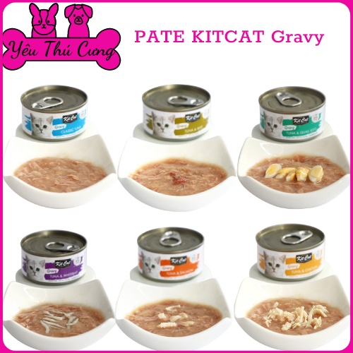 Pate Kitcat Gravy cho mèo dạng sốt - lon 70g-YEUTHUCUNGDAKNONG
