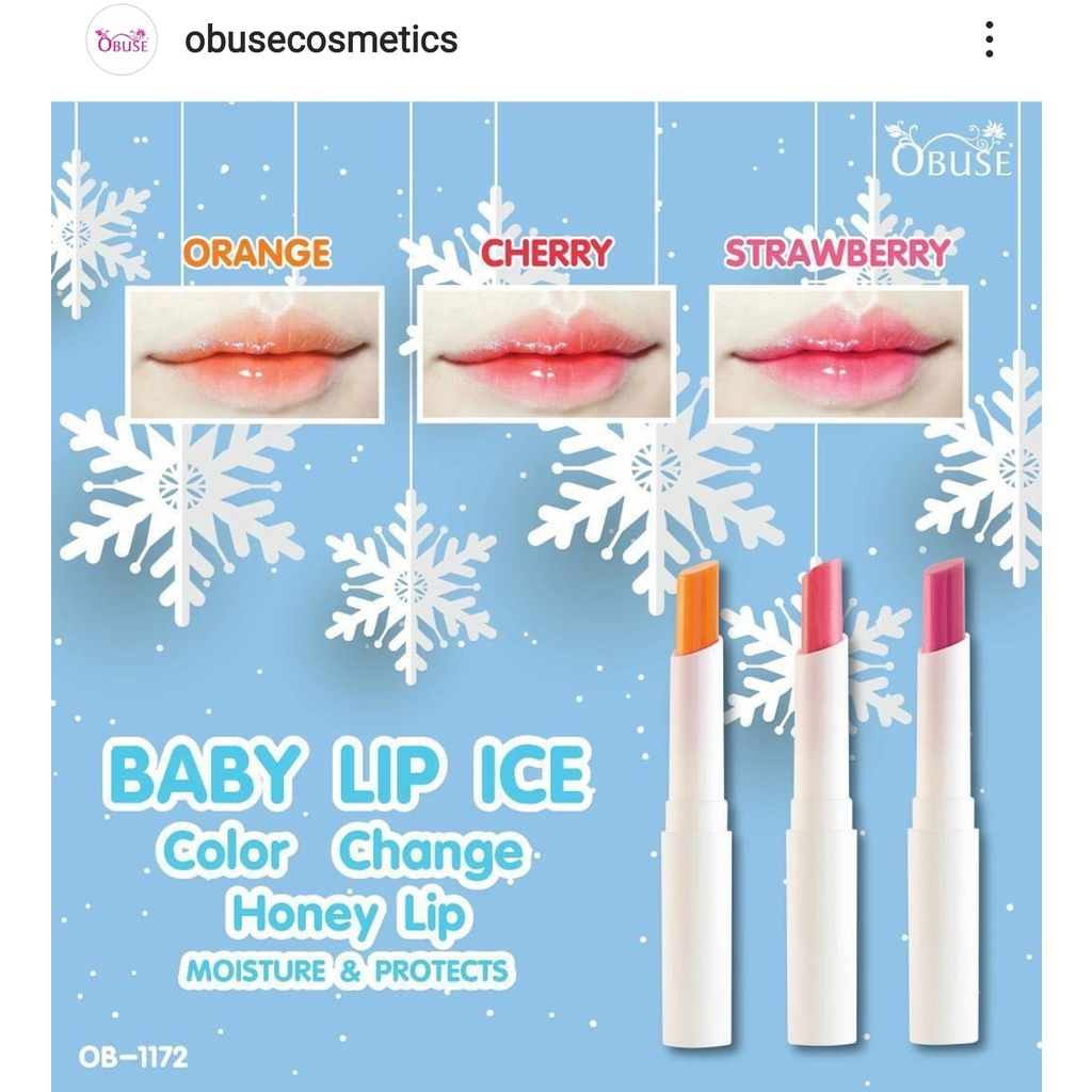 01 Son dưỡng môi mật ong Obuse Baby Lip Ice Thái Lan