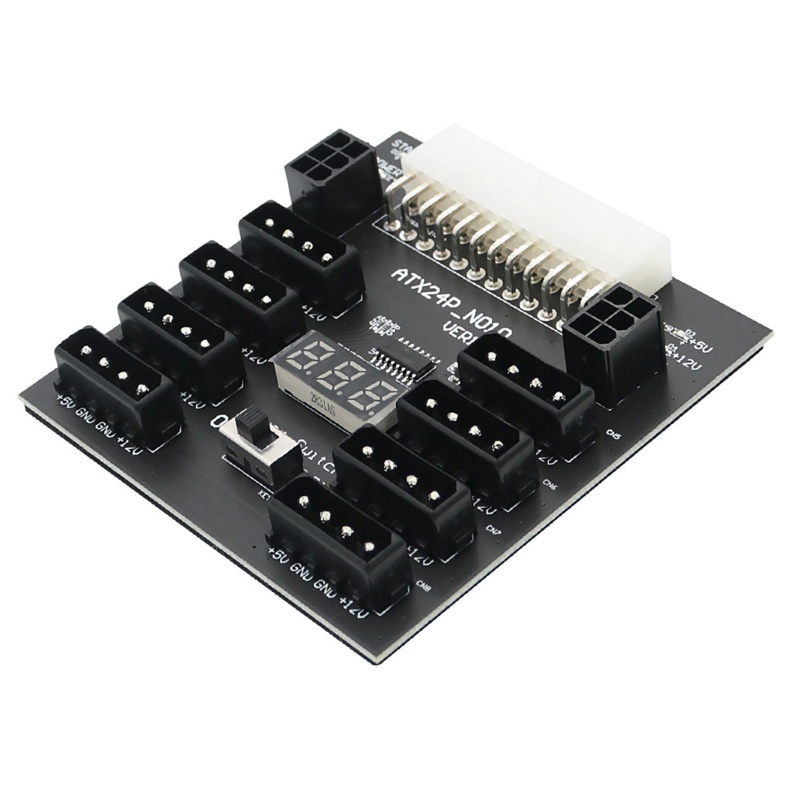 Bo Mạch Nguồn Cung Cấp Điện 800W ATX 24Pin Sang 8x4P 2x 6P Chuyên Dụng Cho Máy Đào Bitcoin