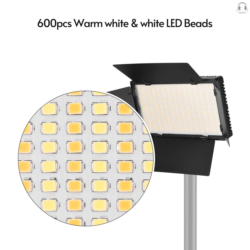Đèn 600 bóng LED 3200-5600k 1 / 4 Inch có thể điều chỉnh độ sáng cho chụp hình chuyên nghiệp