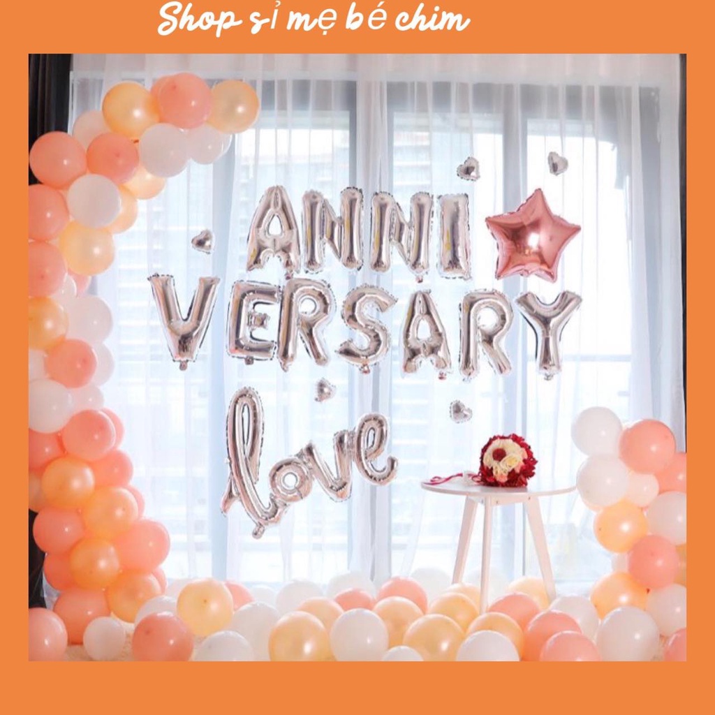 (Tặng Kèm Dây Kết Nối) Set bóng bay trang trí kỷ niệm ngày cưới, yêu MS05