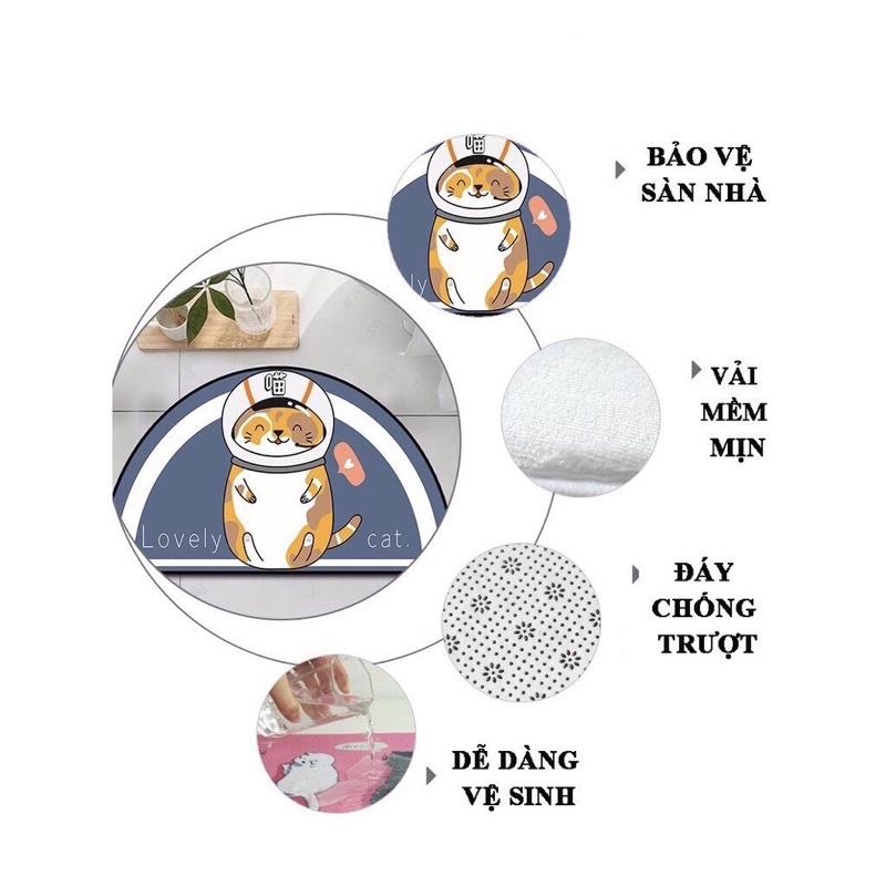 Thảm lau chân 💥GIÁ HỦY DIỆT thảm chùi chân 3D lông cừu siêu thấm nước hình con vật đáng yêu - CH51