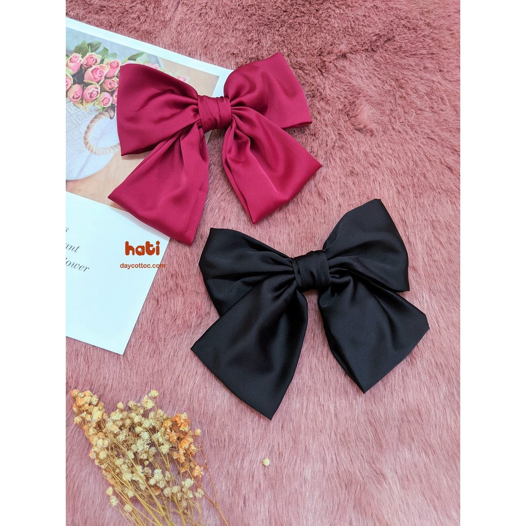 Kẹp tóc vải lụa bản to dễ thương, chất đẹp