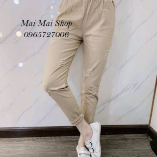 Quần kaki rách tự sắn gấu kèm ảnh thật