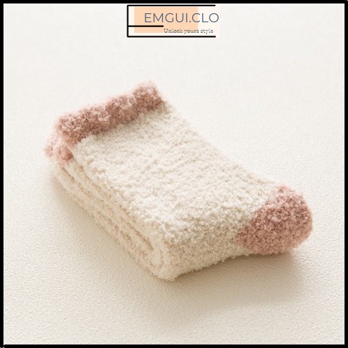 Vớ tất lông cừu nữ cổ cao, tất cổ cao len lông cừu cổ bèo phong cách Vintage