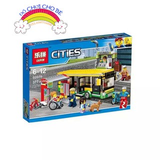 lego city lepin_02078  lắp ráp xe buýt và trạm xe buýt.