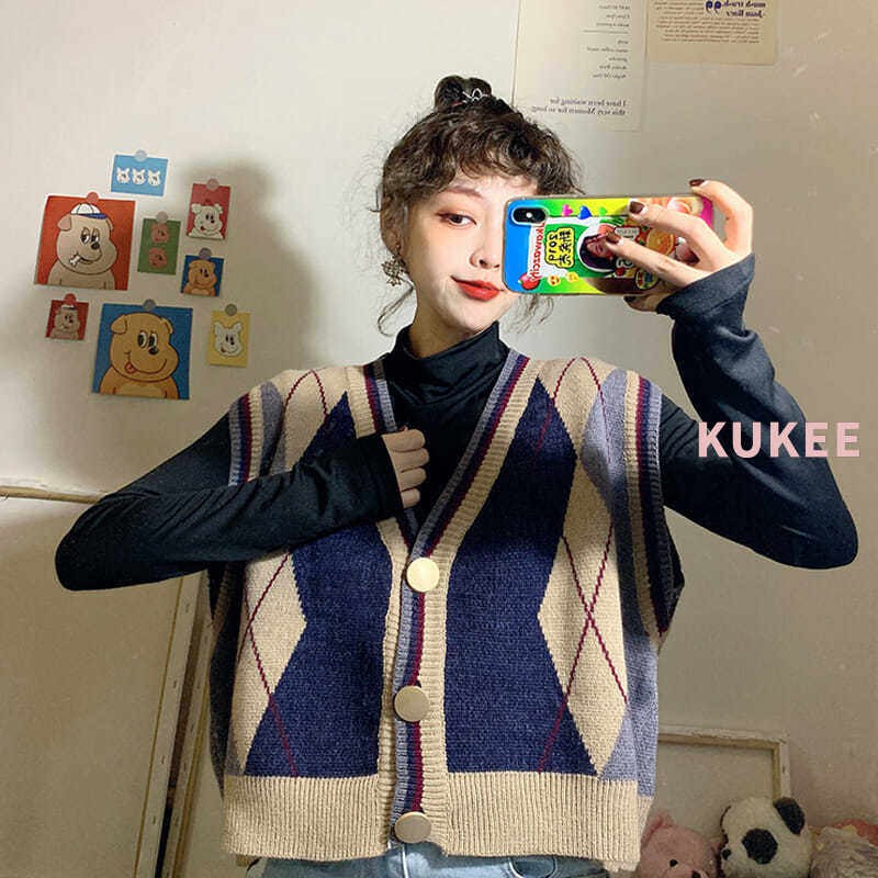 Áo Gile Len Dáng Rộng Họa Tiết Hình Học Phong Cách Hàn Quốc
 Cổ Điển | BigBuy360 - bigbuy360.vn