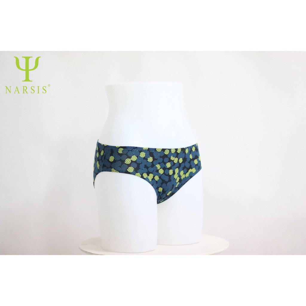 Quần lót nữ Narsis K7087 poly rayon họa tiết xanh vuông