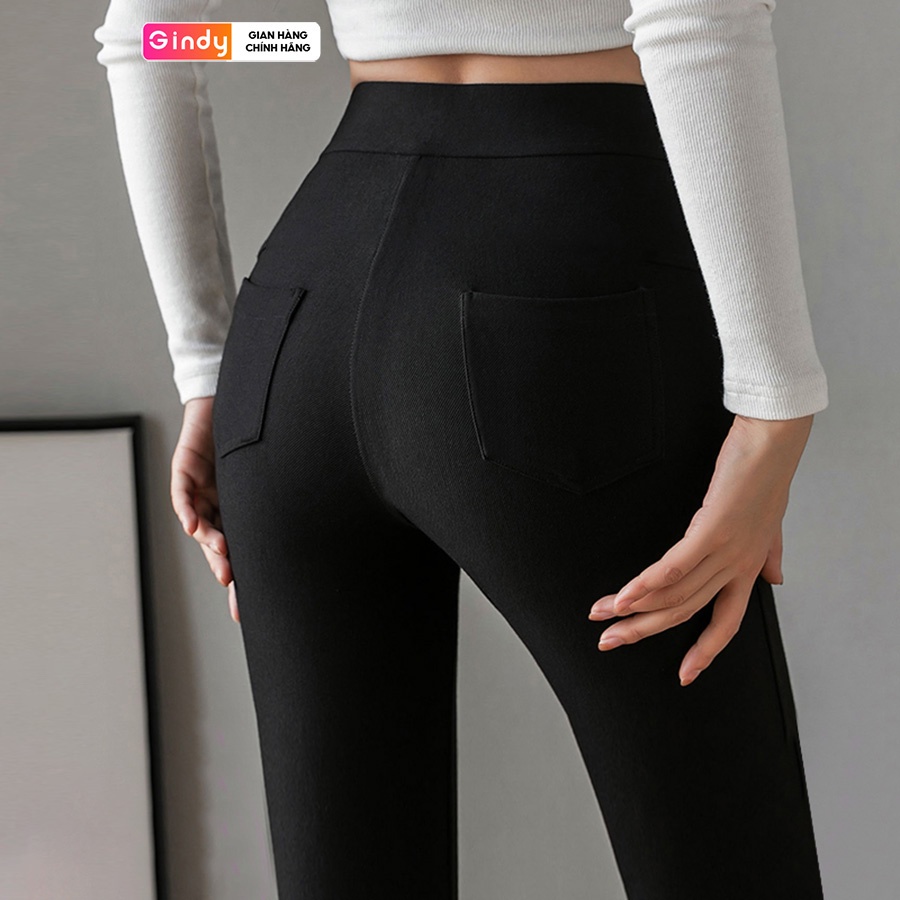 Quần legging nữ GINDY thiết kế có túi ôm bó vải dày dặn phong cách thời trang Q6152