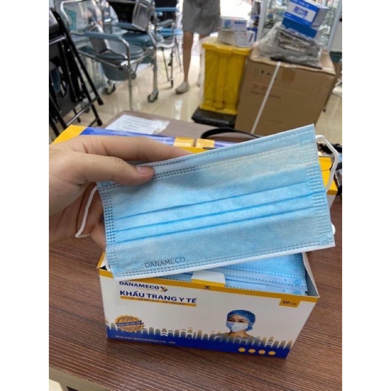 khẩu trang y tế Danameco màu xanh 50 chiếc