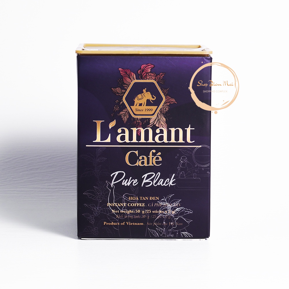 Cà phê hòa tan đen nguyên chất Pure Black (Hộp 25 gói) - L'amant Café Pure Black instant coffee | BigBuy360 - bigbuy360.vn